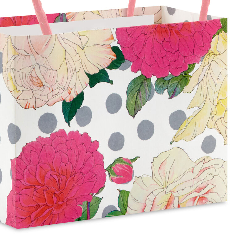 4" Pink Garden Floral Mini Horizontal Gift Bag Bundle