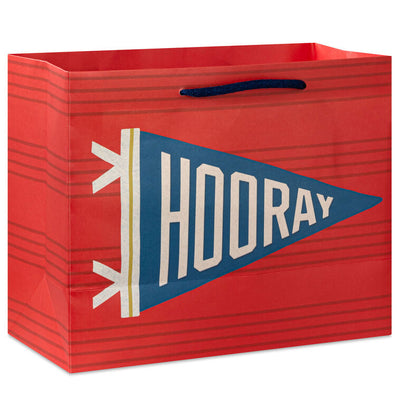 7.7" Hooray Pennant Medium Horizontal Gift Bag