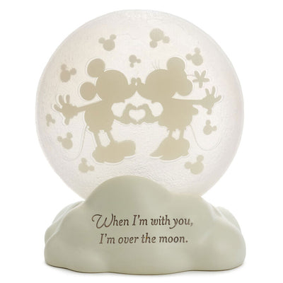 Disney Mickey Mouse and Minnie Mouse Moon Figurine With Light