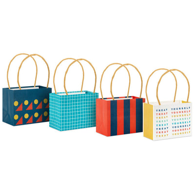 4" Colorful Geometrics Mini Horizontal Gift Bag Bundle