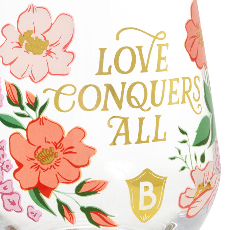 Bridgerton Love Conquers All Stemless Wine Glass