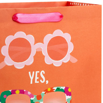 13" Fun Sunnies on Orange Large Gift Bag