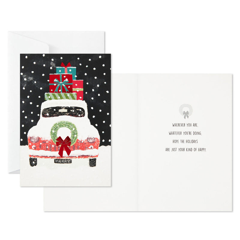 Antique Car Loaded With Gifts Boxed Christmas Cards, Pack of 16