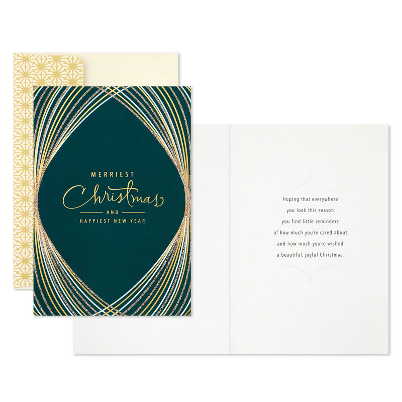 Beautiful, Joyful Reminders Art Deco Boxed Christmas Cards, Pack of 16