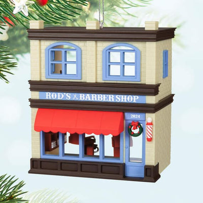 Nostalgic Houses and Shops Rod's Barbershop 2024 Ornament