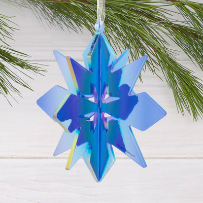 Signature Iridescent Blue Snowflake Acrylic Hallmark Ornament