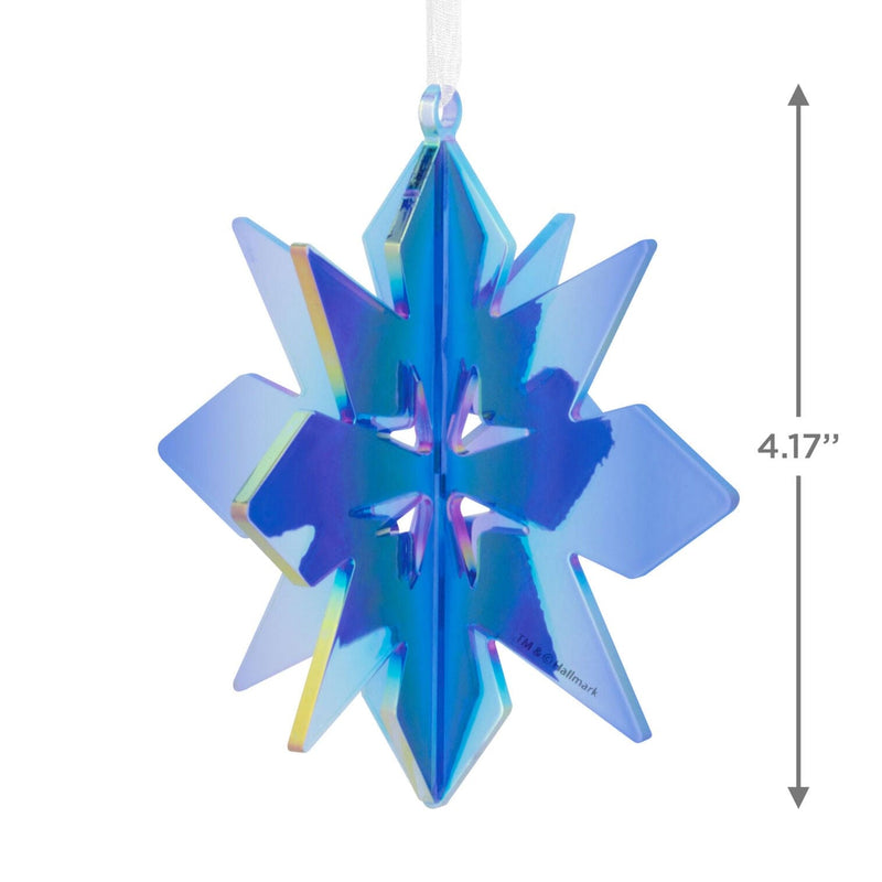 Signature Iridescent Blue Snowflake Acrylic Hallmark Ornament