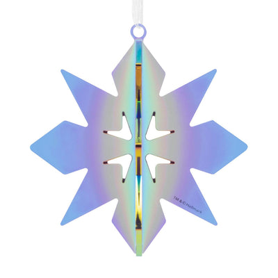 Signature Iridescent Blue Snowflake Acrylic Hallmark Ornament