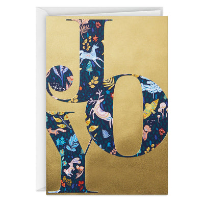 Botanical Joy on Gold Boxed Christmas Cards, Pack of 16