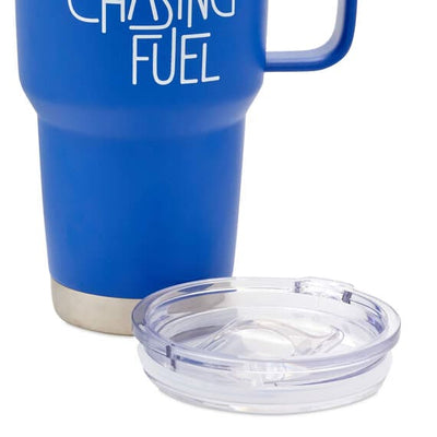 Grandkid Chasing Fuel Father's Day Blue Travel Mug With Socks