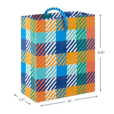 Colorful Plaid Gift Card Holder Mini Bag 4.6"