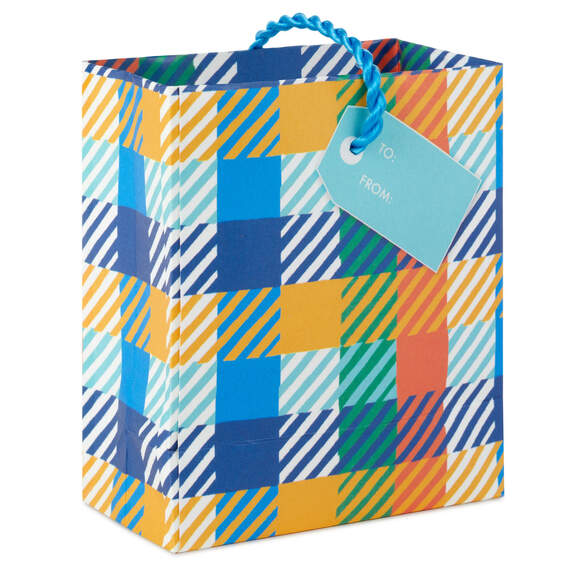 Colorful Plaid Gift Card Holder Mini Bag 4.6"