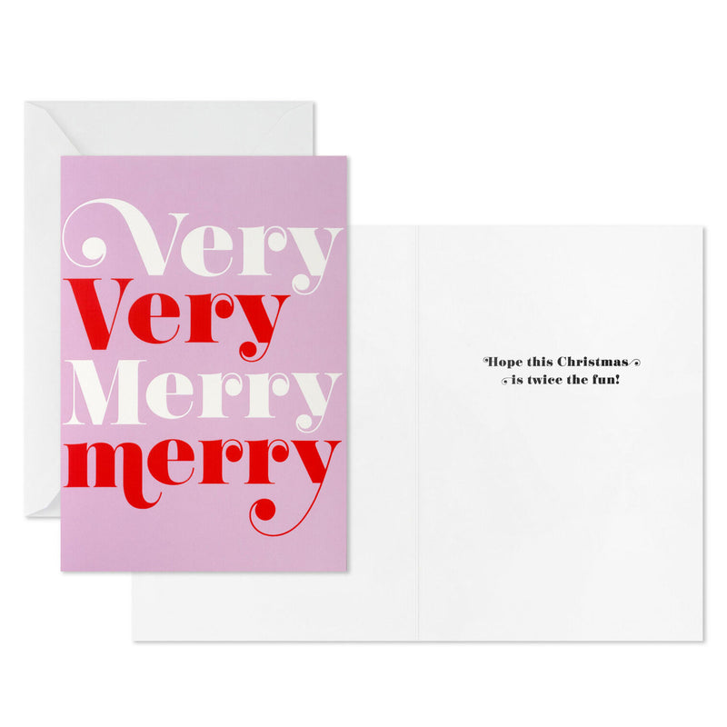 Very Very Merry Boxed Christmas Cards, Pack of 16