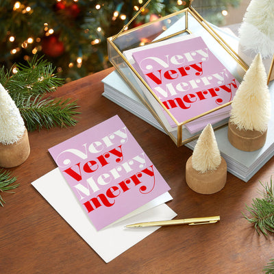 Very Very Merry Boxed Christmas Cards, Pack of 16