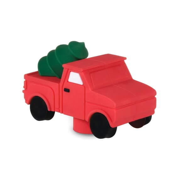 Charmers Red Truck With Tree Silicone Charm