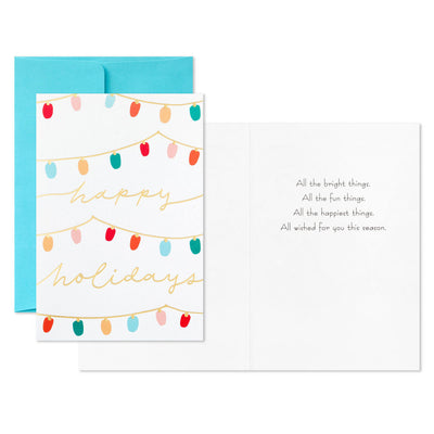 Strings of Christmas Lights Packaged Christmas Cards, Set of 5