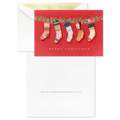 Colorful Stockings Boxed Christmas Cards, Pack of 10