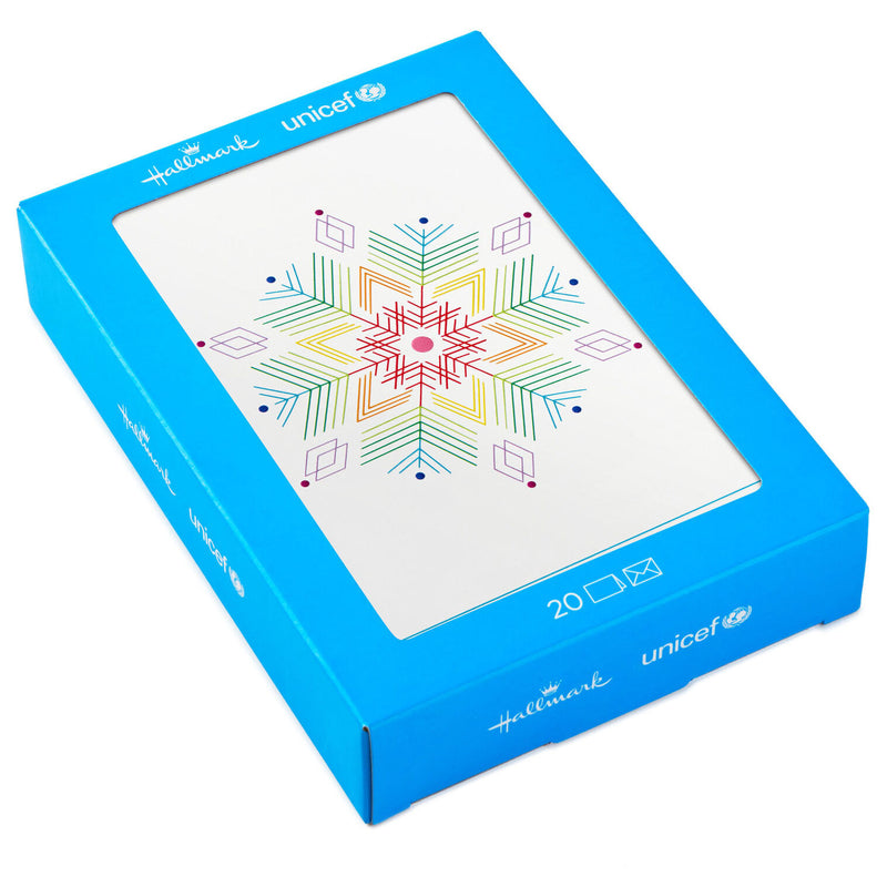 UNICEF Rainbow Snowflake Boxed Holiday Cards, Pack of 20