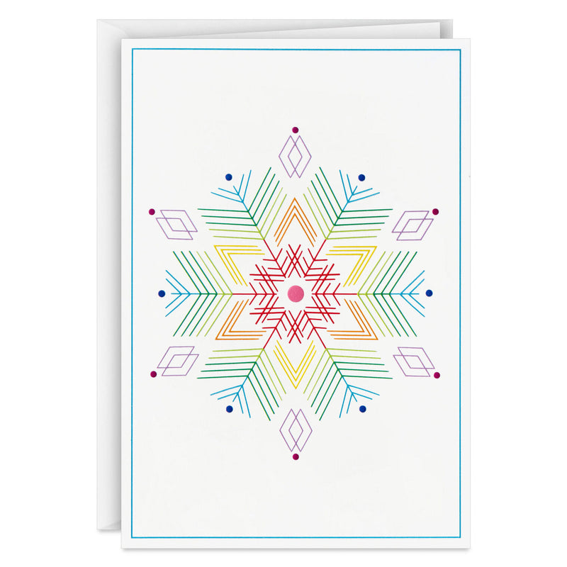 UNICEF Rainbow Snowflake Boxed Holiday Cards, Pack of 20