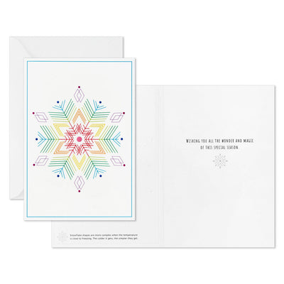 UNICEF Rainbow Snowflake Boxed Holiday Cards, Pack of 20