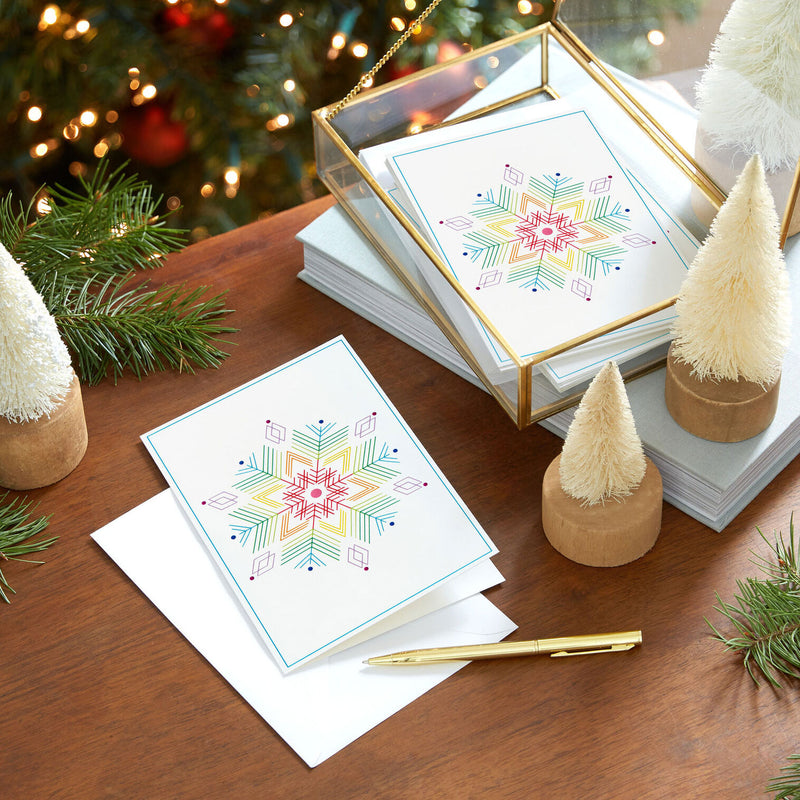 UNICEF Rainbow Snowflake Boxed Holiday Cards, Pack of 20