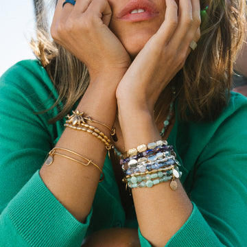 Rolling In The Green Aventurine Beaded Stretch