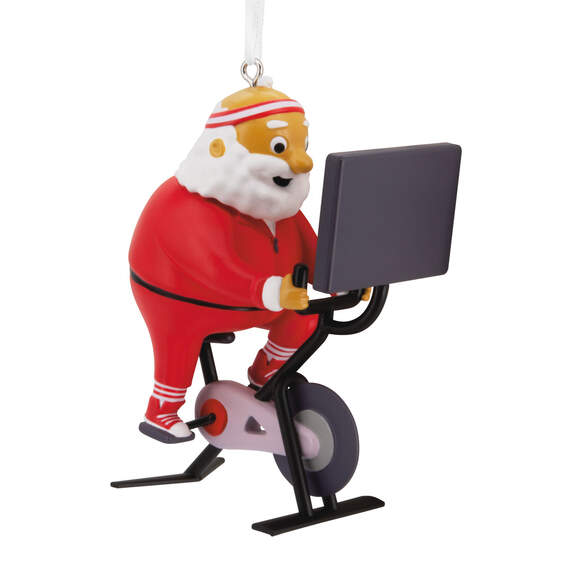 Cycling Santa Ornament