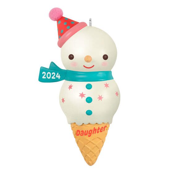 Daughter Snowman Ice Cream Cone 2024 Ornament