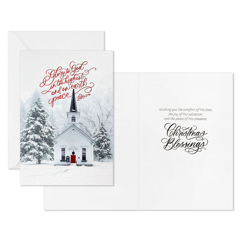 DaySpring White Church in Snow Boxed Christmas Cards, Pack of 16