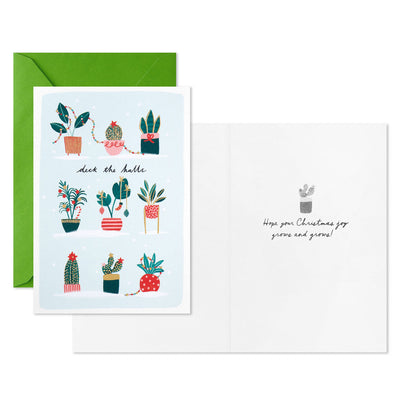 Holiday Trimmed Plants Packaged Christmas Cards, Set of 5