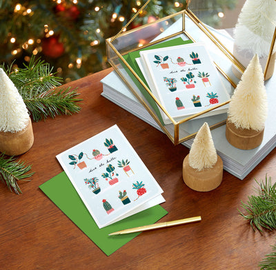 Holiday Trimmed Plants Packaged Christmas Cards, Set of 5