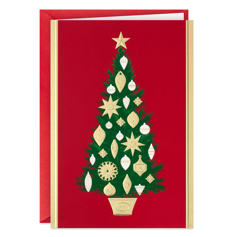 Decorated Christmas Tree Boxed Christmas Cards, Pack of 40