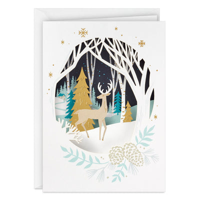 Deer in the Woods Boxed Christmas Cards, Pack of 8