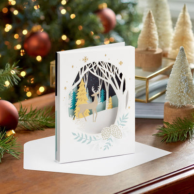 Deer in the Woods Boxed Christmas Cards, Pack of 8