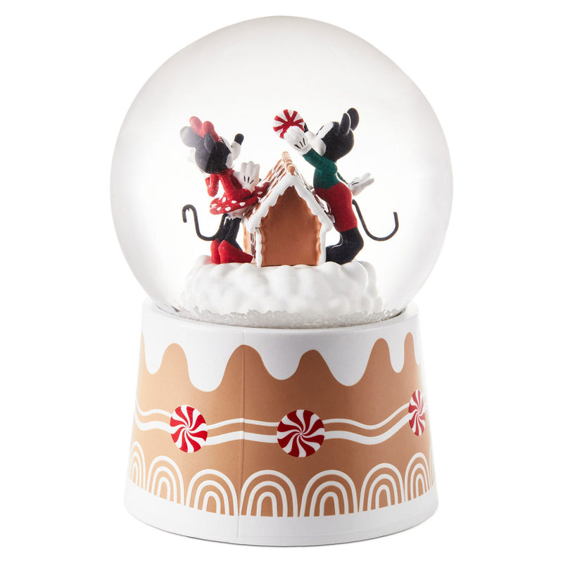 Disney Mickey, Minnie and Pluto Gingerbread Musical Snow Globe, 5.85"