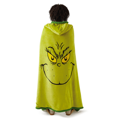 Dr. Seuss's How the Grinch Stole Christmas! Grinch Hooded Blanket, 70x50