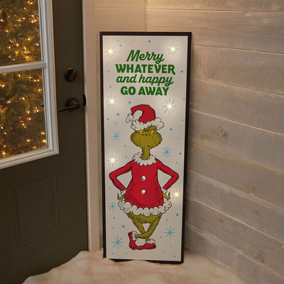 Dr. Seuss's How the Grinch Stole Christmas! Merry Whatever Light-Up Standing Sign