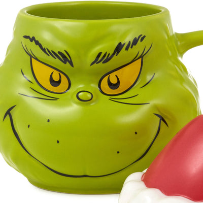 Dr. Seuss's How the Grinch Stole Christmas! Grinch Santa Sculpted Mug With Sound, 21 oz