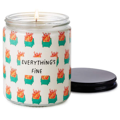 Dumpster Fire Everything's Fine Scented Single-Wick Jar Candle, 7 oz.