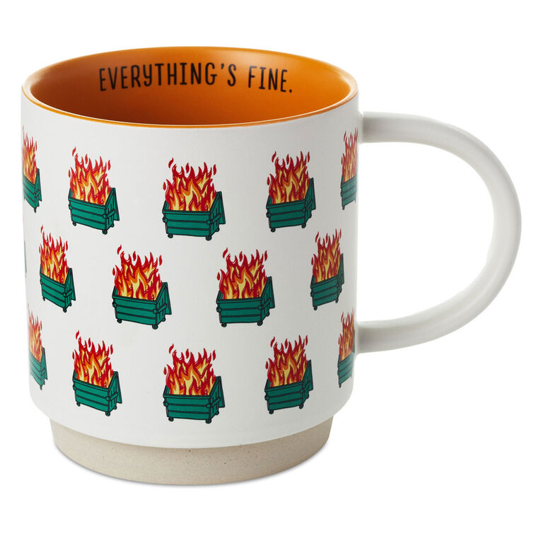 Dumpster Fires Funny Mug, 16 oz