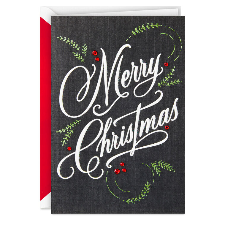 Elegant Script Boxed Christmas Cards, Pack of 10