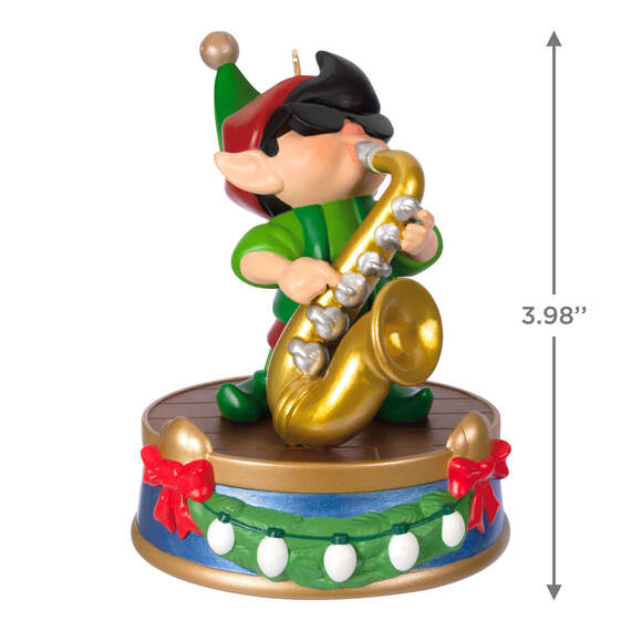 North Pole Tree Trimmers Band Collection Stuey On Sax Musical Ornament With Light