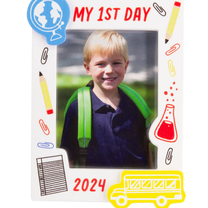 My First Day School 2024 Photo Frame Hallmark Ornament