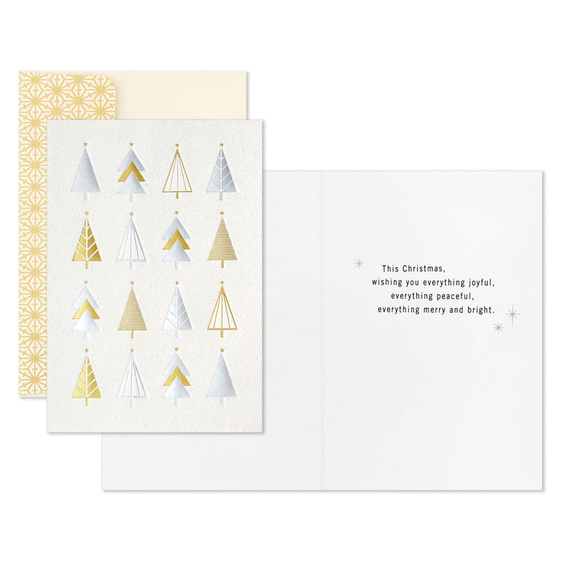 Geometric Trees Boxed Christmas Cards, Pack of 16