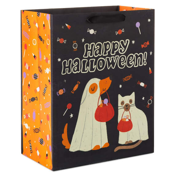 Ghost Dog and Cat Large Halloween Gift Bag 13"