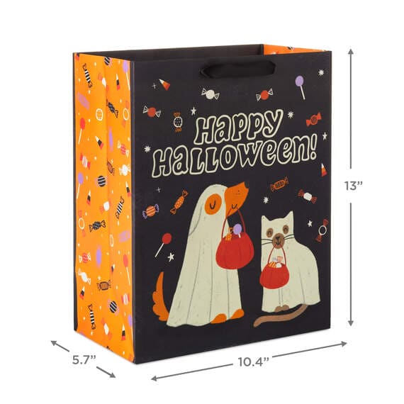 Ghost Dog and Cat Large Halloween Gift Bag 13"