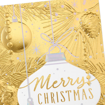 Elegant Gold Foil Ornaments Boxed Christmas Cards, Pack of 16