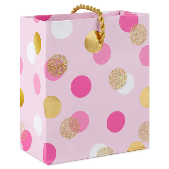 Pink and Gold Dots Gift Card Holder Mini Bag 4.6"