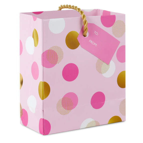 Pink and Gold Dots Gift Card Holder Mini Bag 4.6"