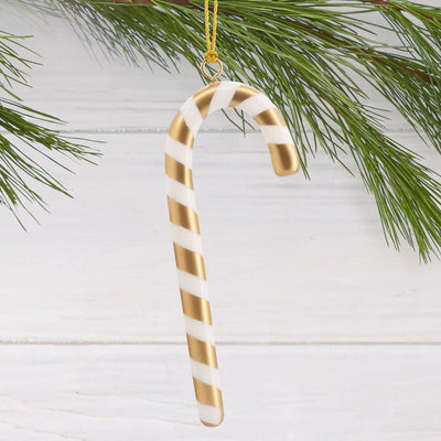 Signature Gold and White Candy Cane Hallmark Ornament